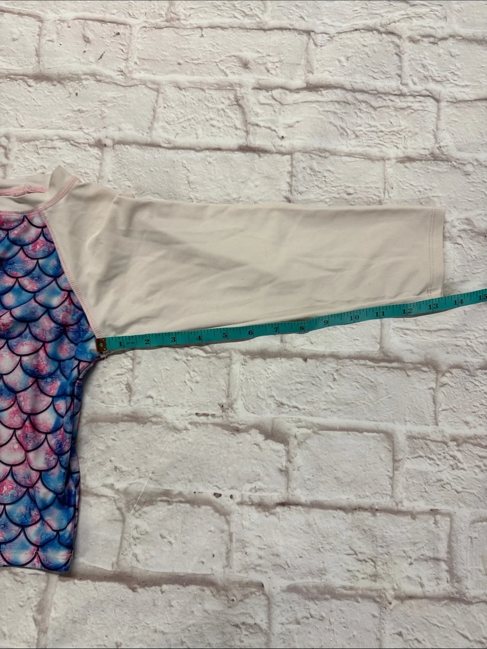 Girls Long-Sleeve Mermaid Scale Rashguard Set - Pink & Blue